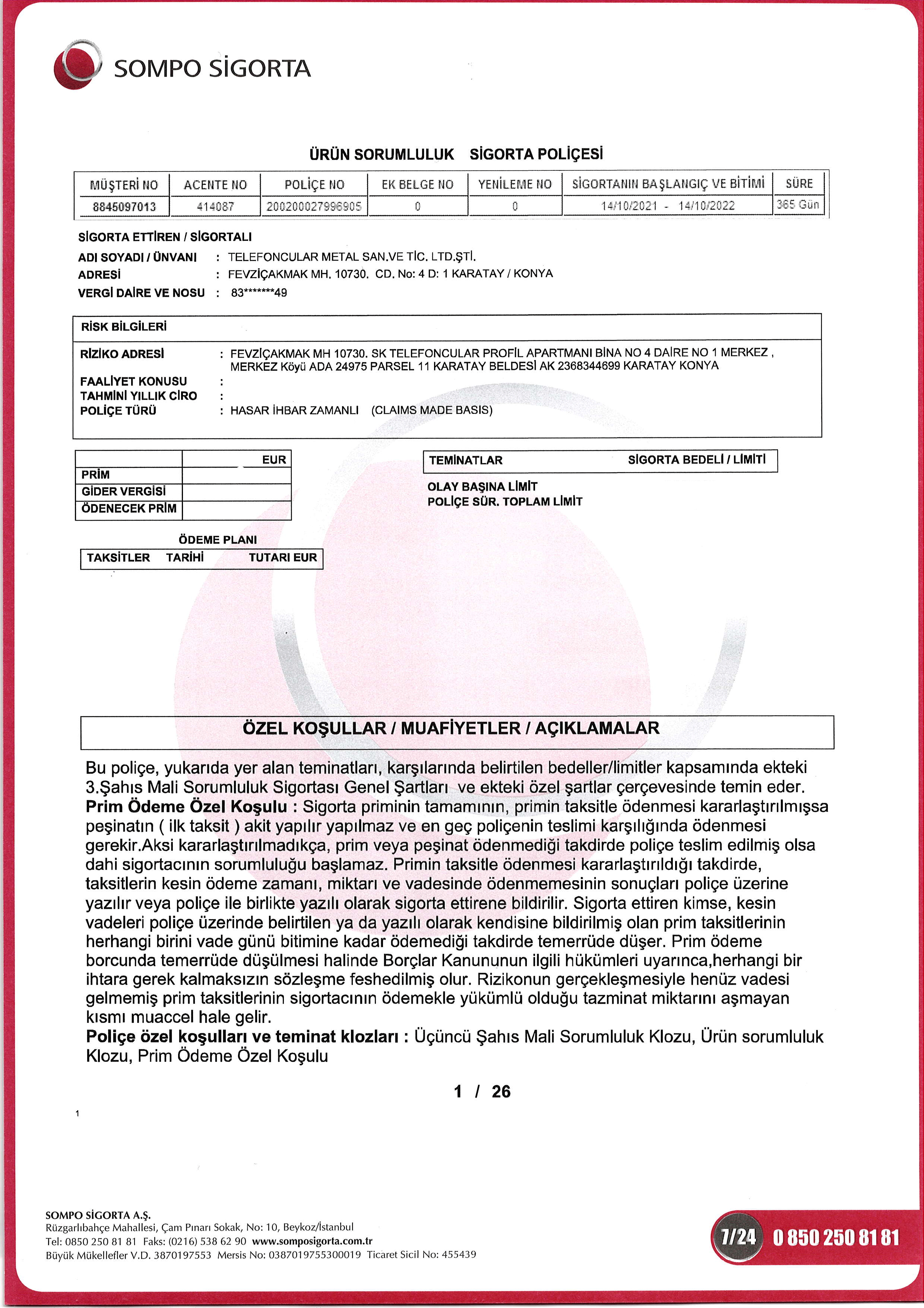 Product Liability Policy