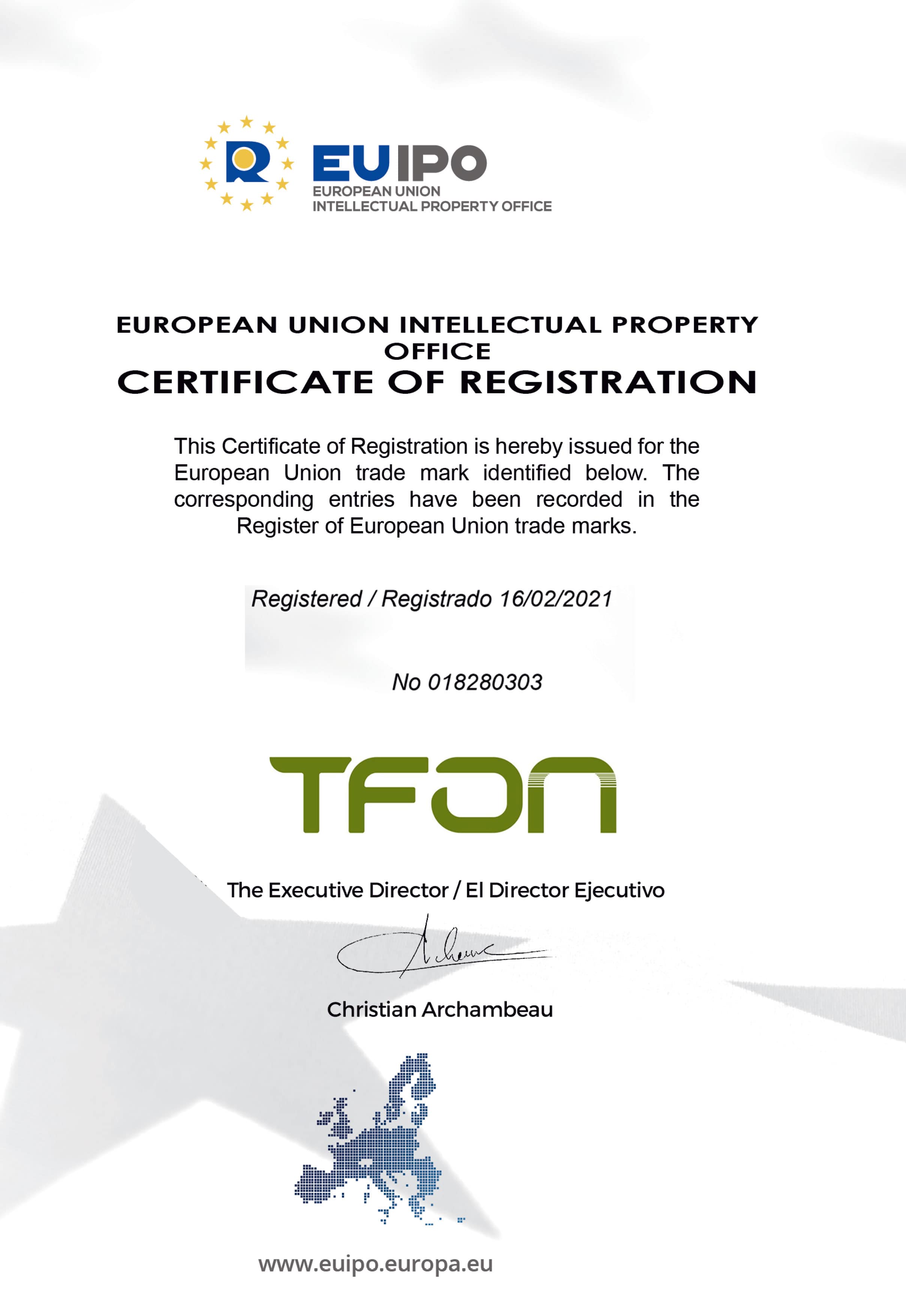 Certificate of Registration