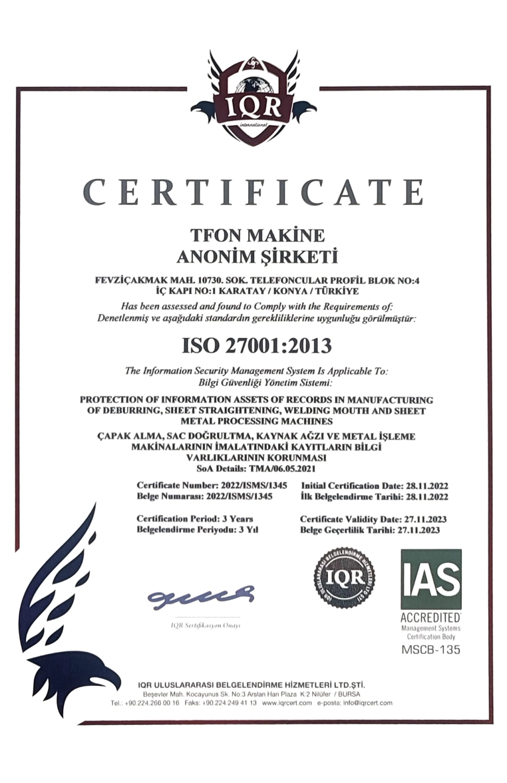 ISO 27001 : 2013